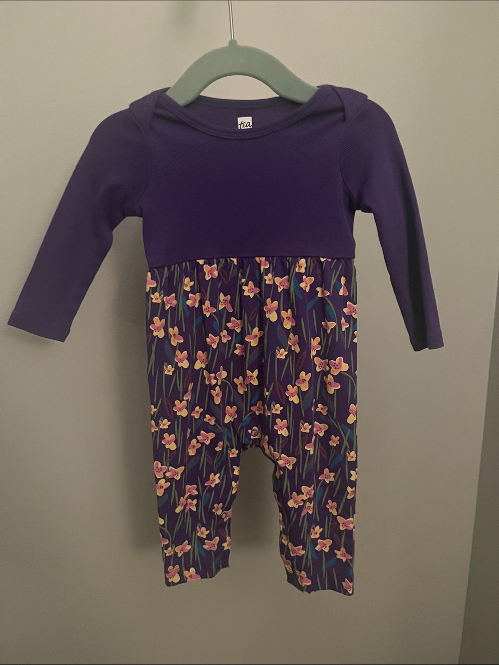 Tea Collection Purple Floral Romper